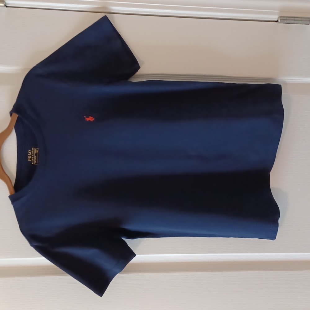 POLO RALPH LAUREN Boy's Crew Neck Tee Navy Blue Size L/G (14-16)